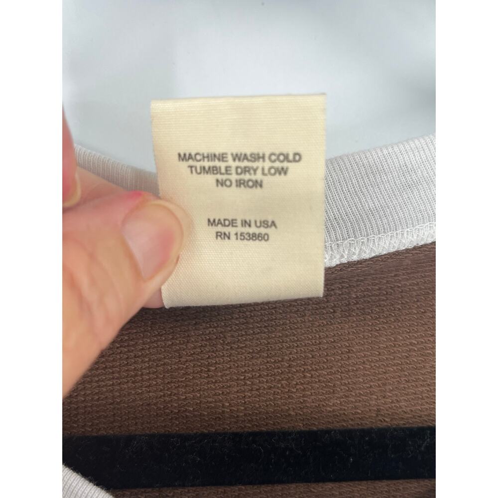 Ragabond Lost & Found Free People Ringer Tee Brown Maroon 17 Organic Cotton NEW - Picture 7 of 10